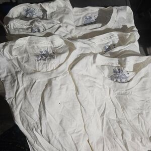 Bundle of 6 fruit of the loom white scoop neck mens tees